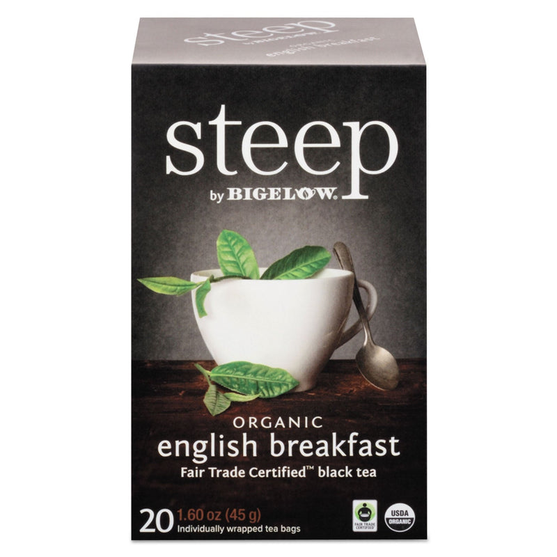 Bigelow steep Tea, English Breakfast, 1.6 oz Tea Bag, 20/Box