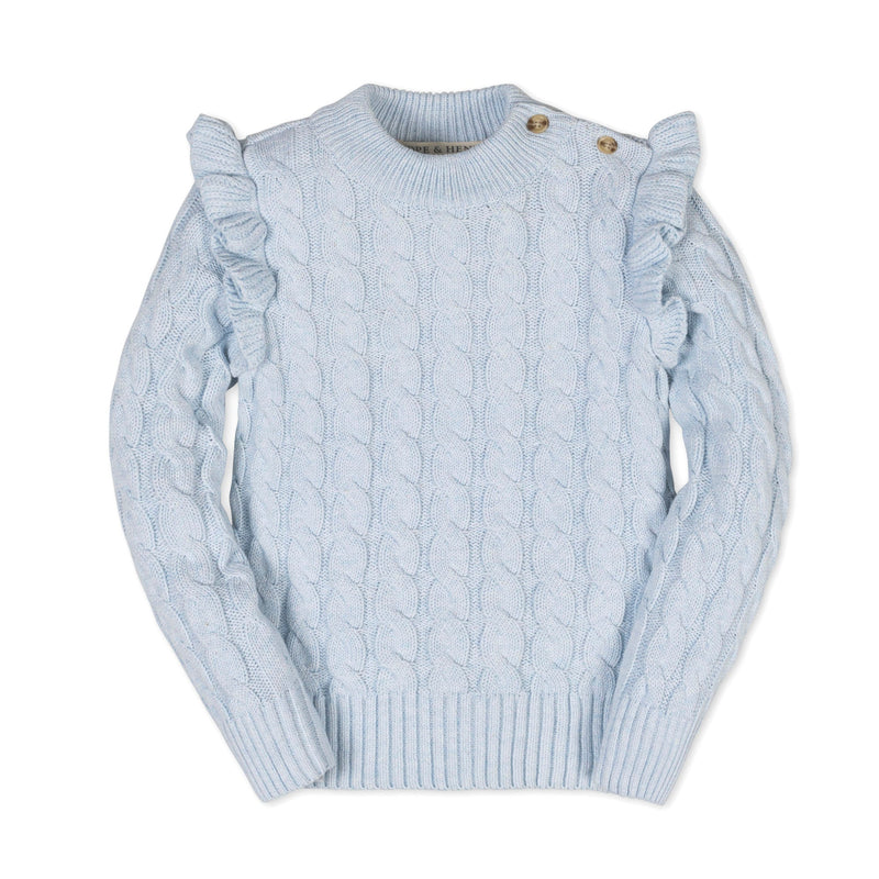 Organic Mock Neck Ruffle Sweater