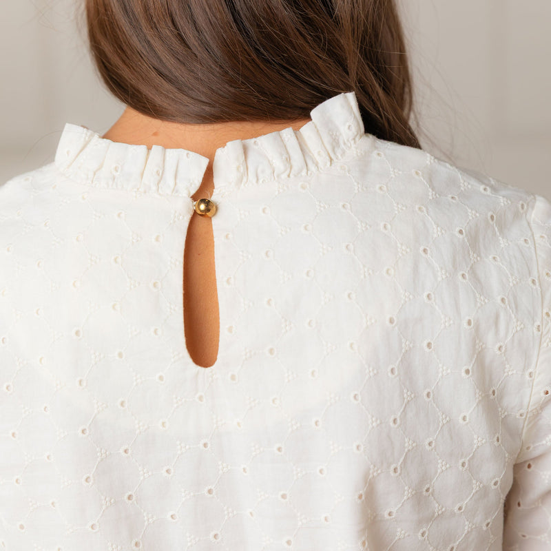 Organic Ruffle Neck Top