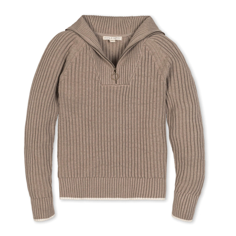 Organic Raglan Half Zip Sweater