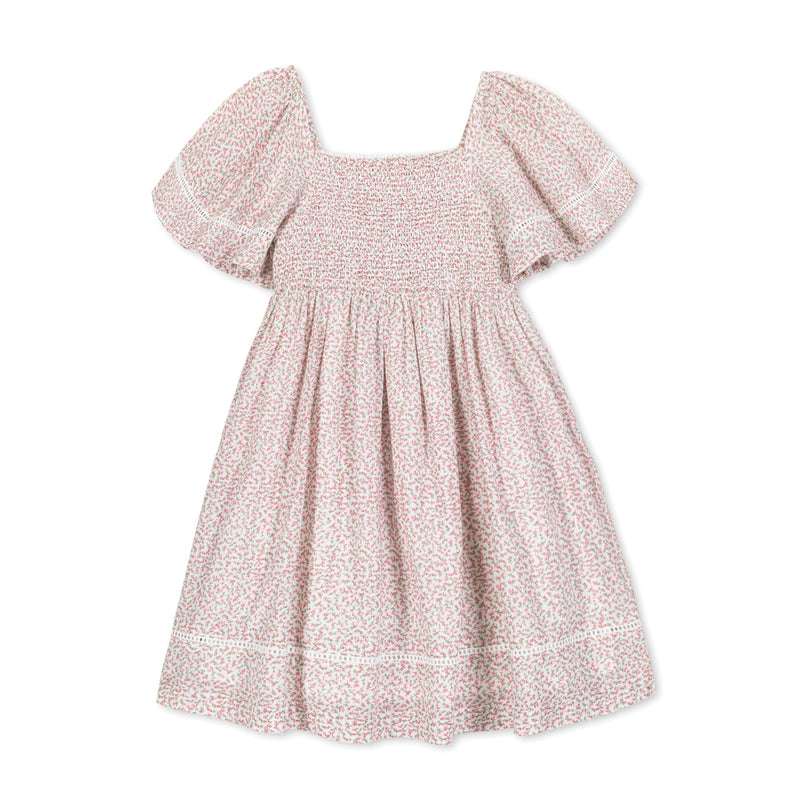 Organic Smocked Bell Sleeve Dress