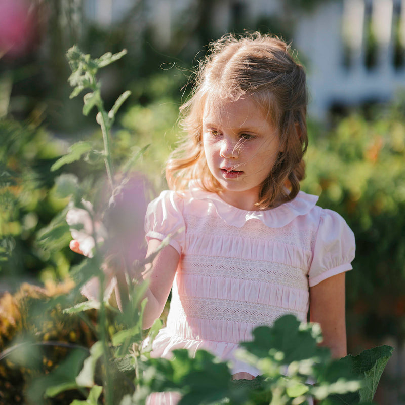 Organic Puff Sleeve Smocked Party Dress