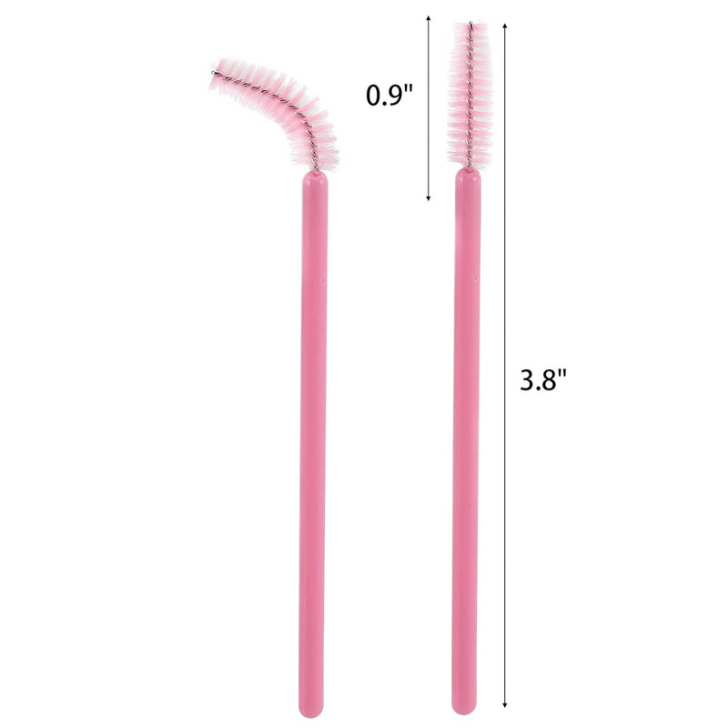 300 Disposable Spoolies Mascara Eyelash Wands Brush Applicator for Eyelash Extension Eyebrow and Makeup Pink