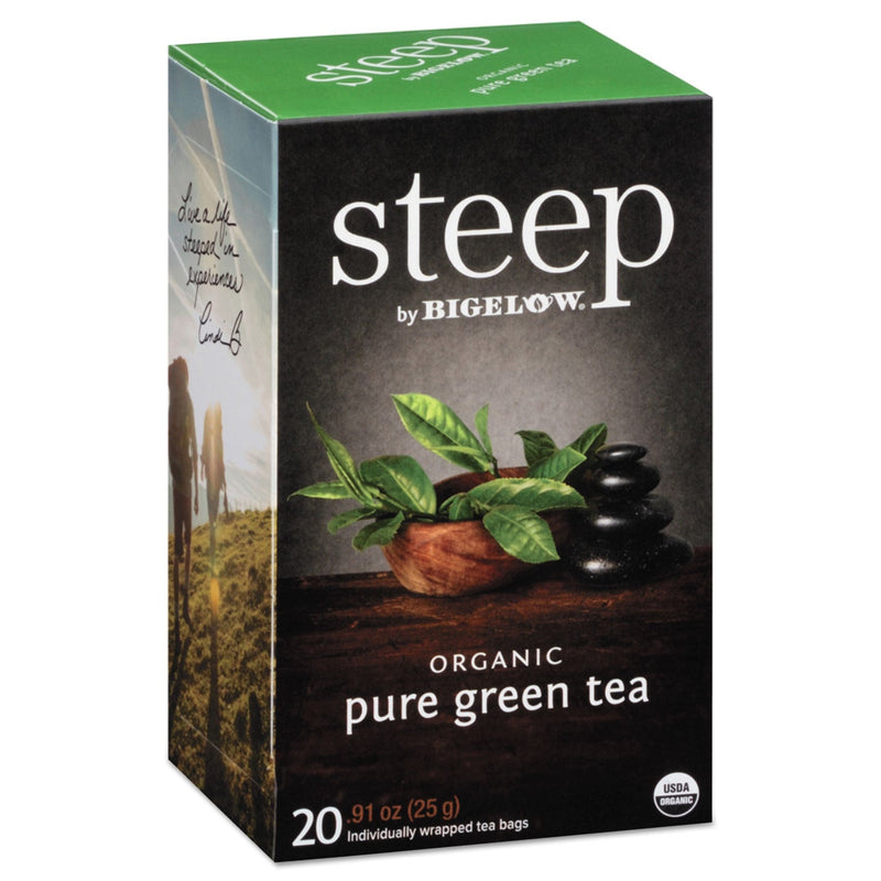 Bigelow steep Tea, Pure Green, 0.91 oz Tea Bag, 20/Box