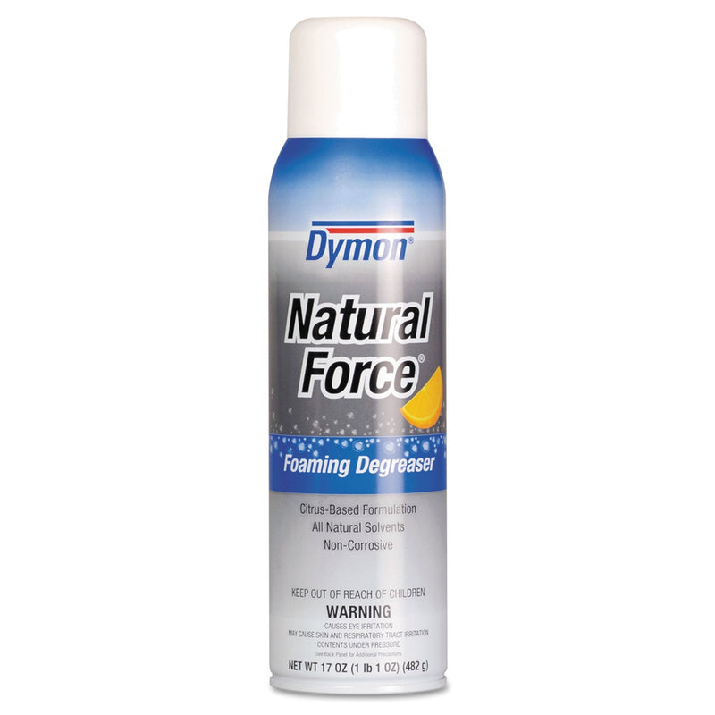 Dymon Natural Force Foaming Degreaser, Citrus, 17 oz Aerosol Spray, 12/Carton
