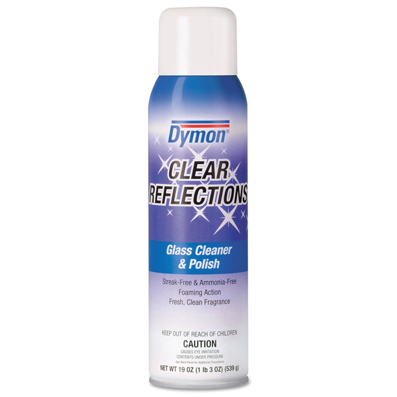 Dymon Clear Reflections Mirror and Glass Cleaner, 20 oz Aerosol Spray, 12/Carton