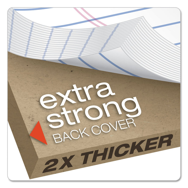 Ampad Gold Fibre Writing Pads, Wide/Legal Rule, 50 White 8.5 x 11.75 Sheets, 4/Pack