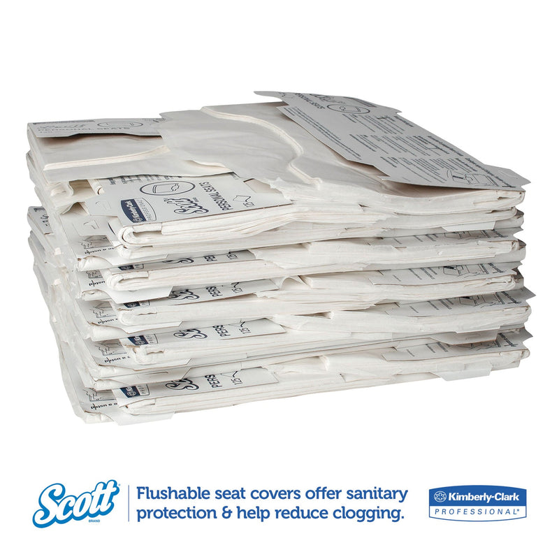 Scott Personal Seats Sanitary Toilet Seat Covers, 15 x 18, White, 125/Pack