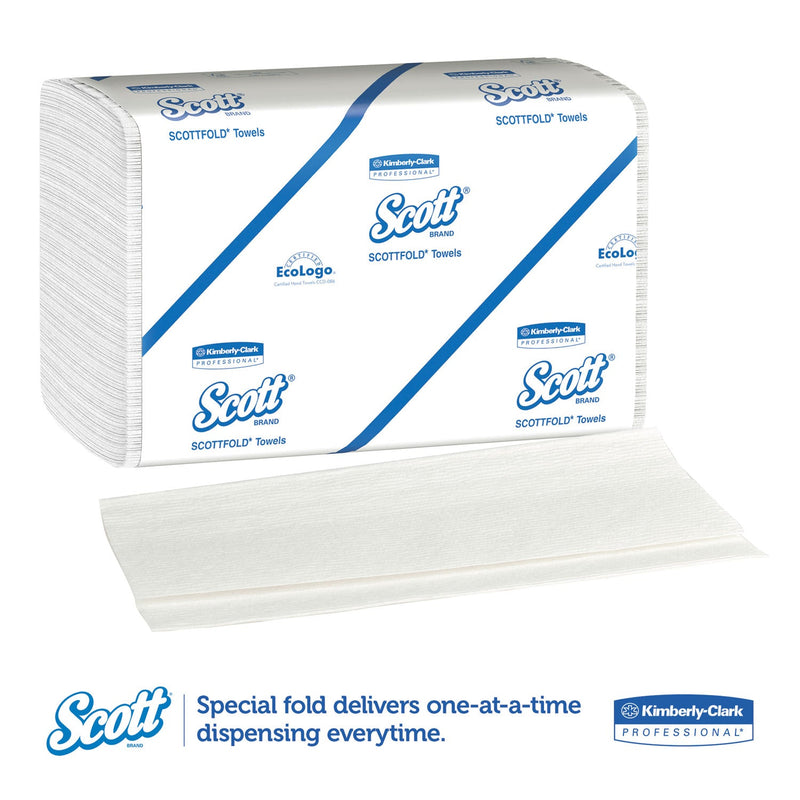Scott Pro Scottfold Towels, 7.8 x 12.4, White, 175 Towels/Pack, 25 Packs/Carton