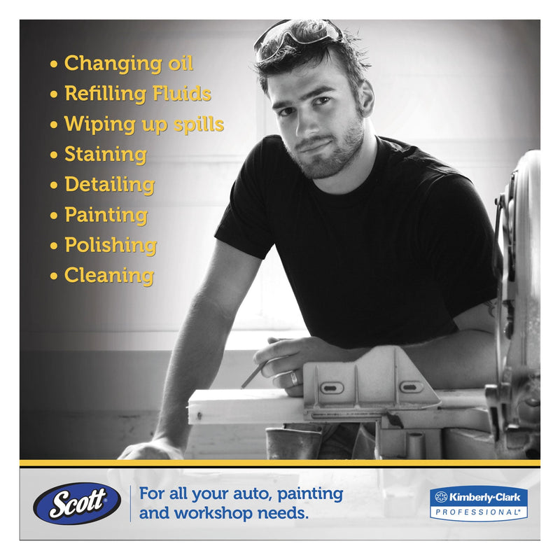 Scott Rags in a Box, POP-UP Box, 10 x 12, White, 200/Box, 8 Boxes/Carton