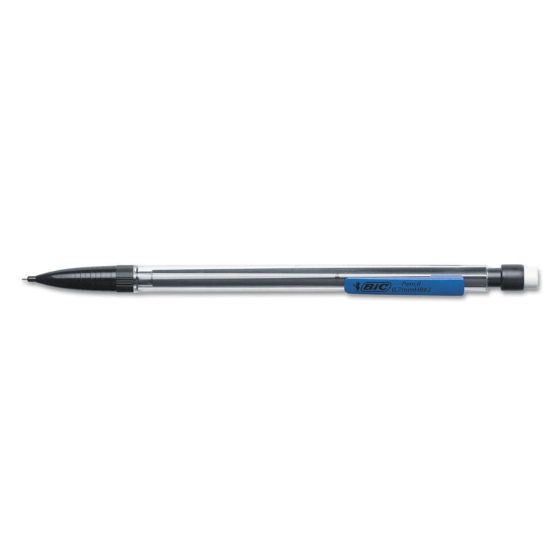 BIC Xtra Smooth Mechanical Pencil, 0.7 mm, HB (#2.5), Black Lead, Clear Barrel, Dozen