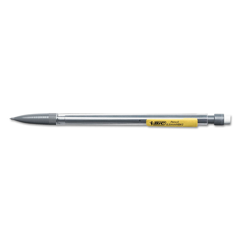 BIC Xtra-Precision Mechanical Pencil, 0.5 mm, HB (#2.5), Black Lead, Clear Barrel, Dozen