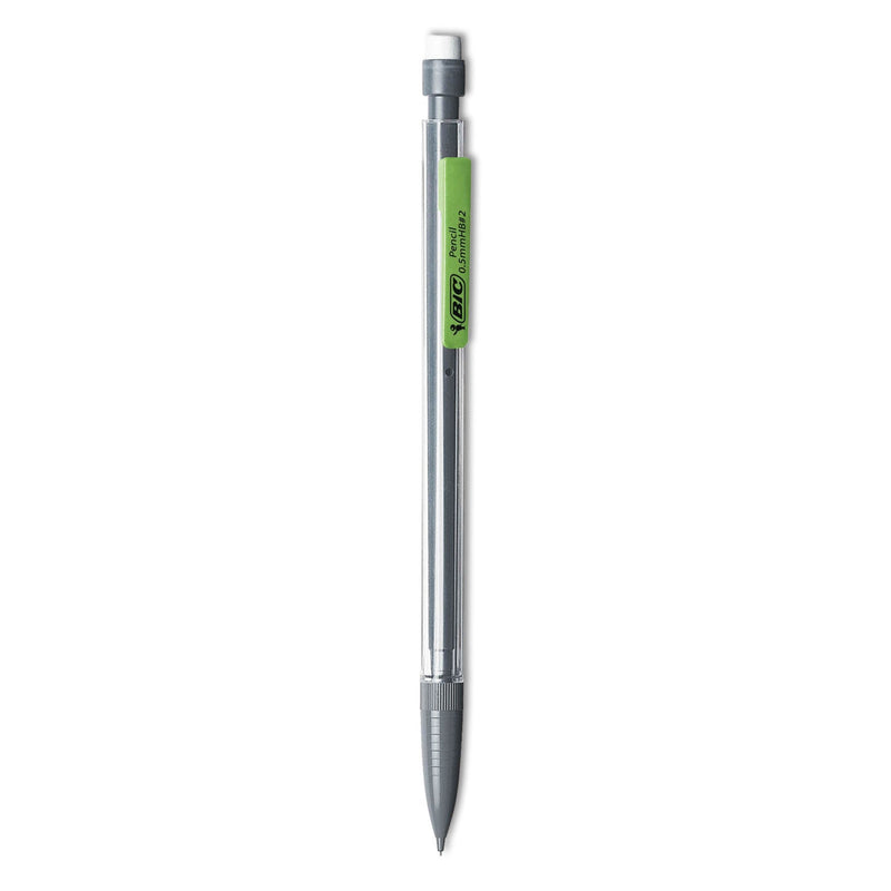 BIC Xtra-Precision Mechanical Pencil, 0.5 mm, HB (#2.5), Black Lead, Clear Barrel, Dozen