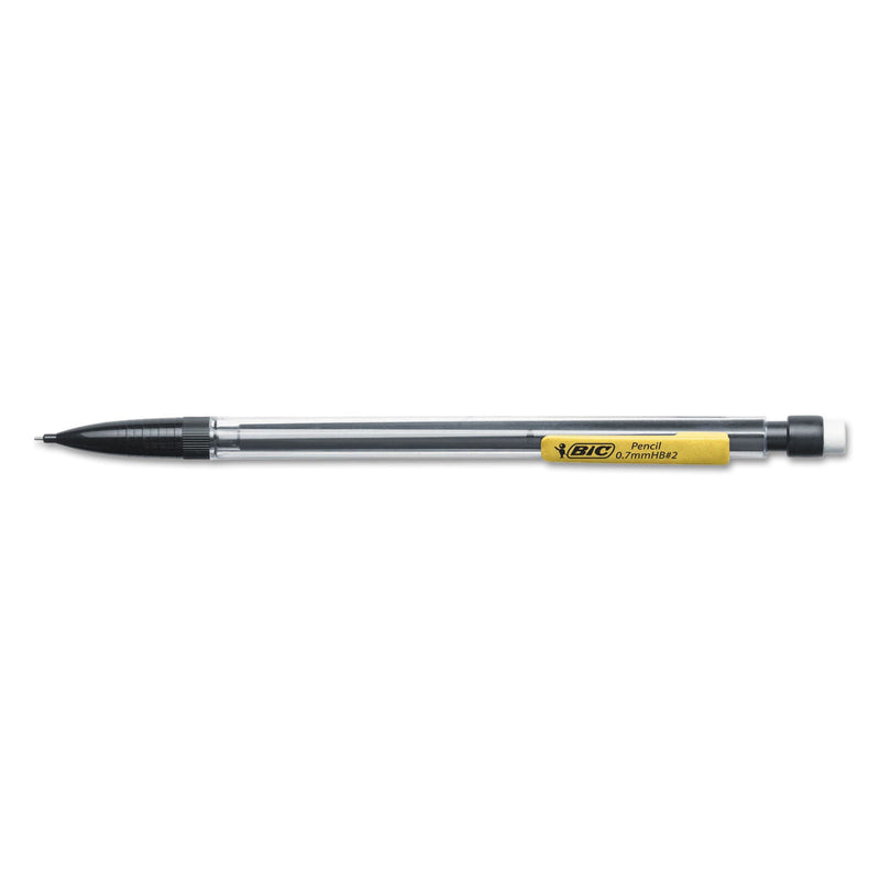 BIC Xtra Smooth Mechanical Pencil, 0.7 mm, HB (#2.5), Black Lead, Clear Barrel, Dozen