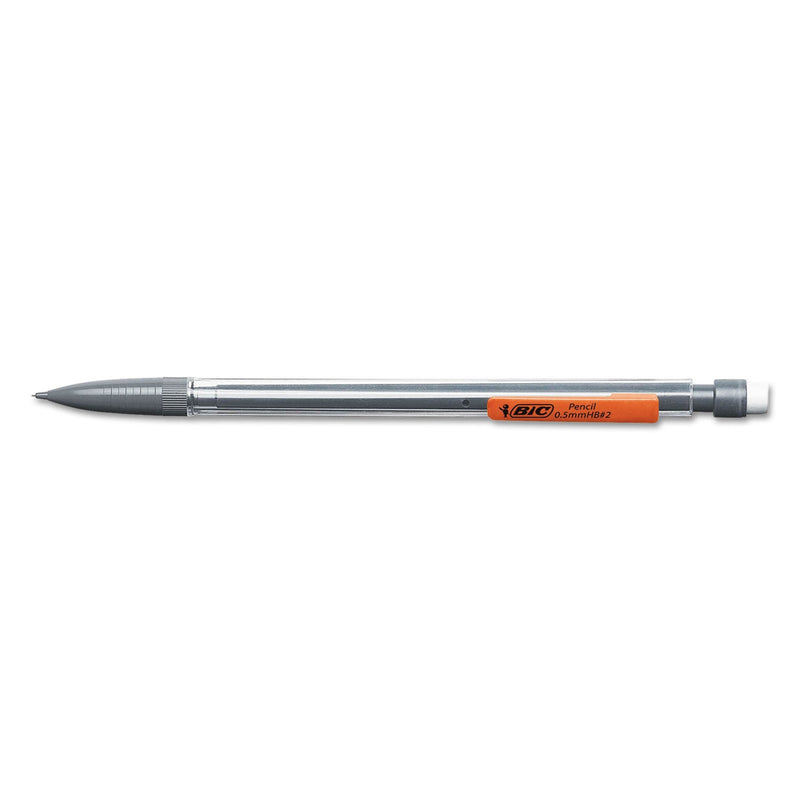 BIC Xtra-Precision Mechanical Pencil, 0.5 mm, HB (#2.5), Black Lead, Clear Barrel, Dozen