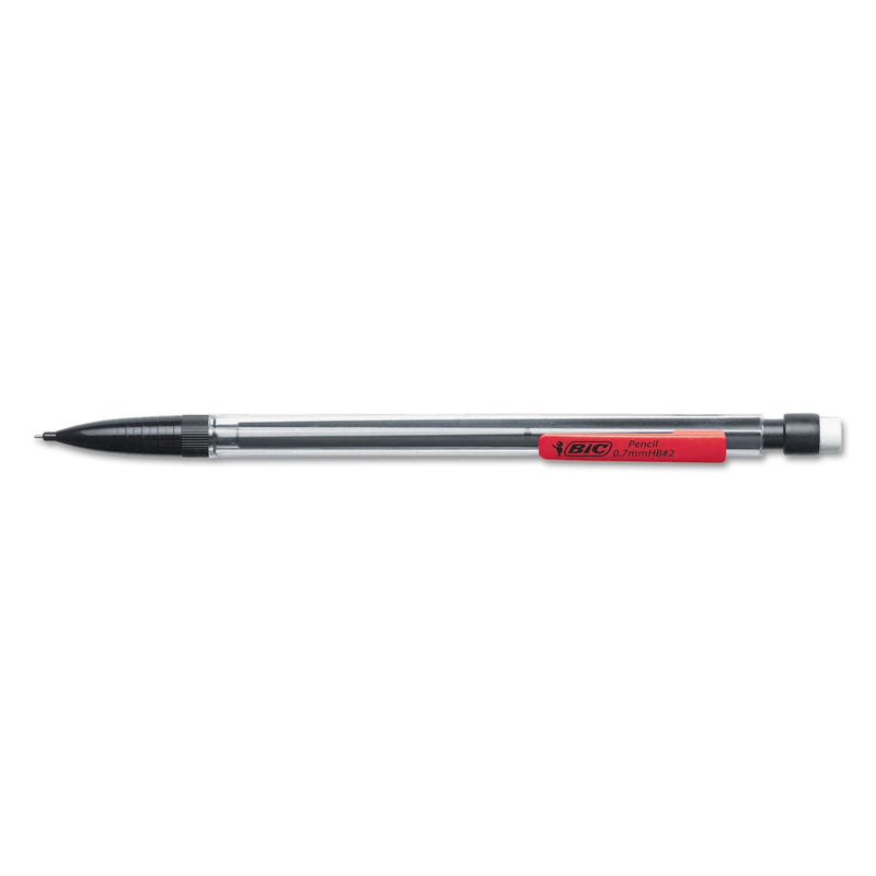 BIC Xtra Smooth Mechanical Pencil, 0.7 mm, HB (#2.5), Black Lead, Clear Barrel, Dozen