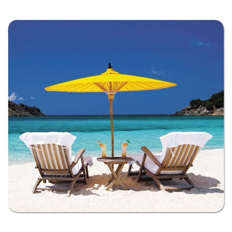 Fellowes Recycled Mouse Pad, 9 x 8, Caribbean Beach Design