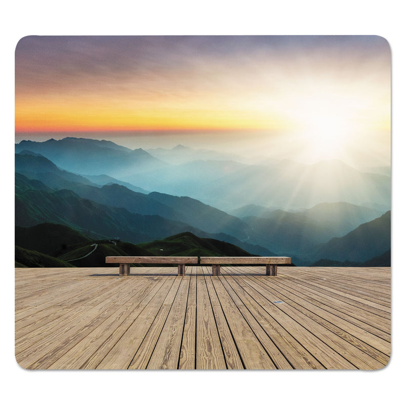 Fellowes Recycled Mouse Pad, 9 x 8, Mountain Sunrise Design
