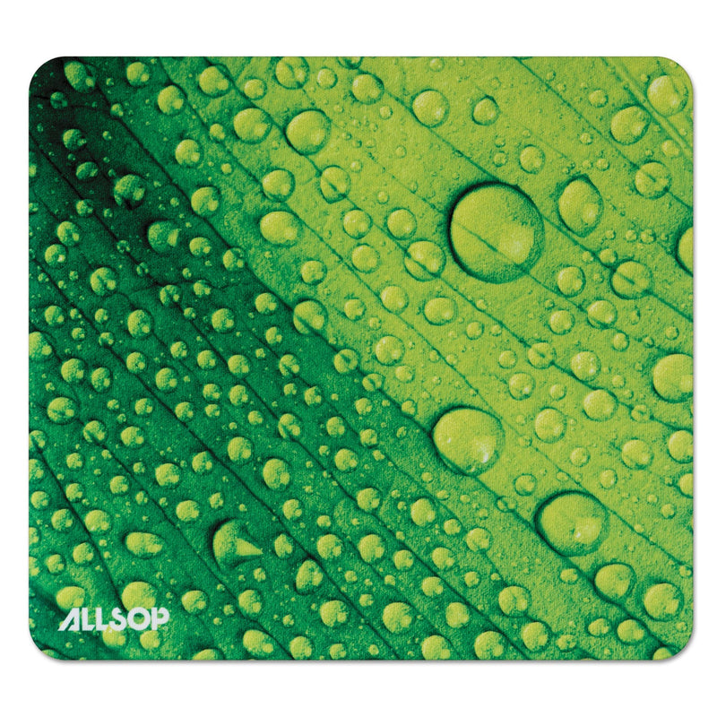 Allsop Naturesmart Mouse Pad, 8.5 x 8, Leaf Raindrop Design