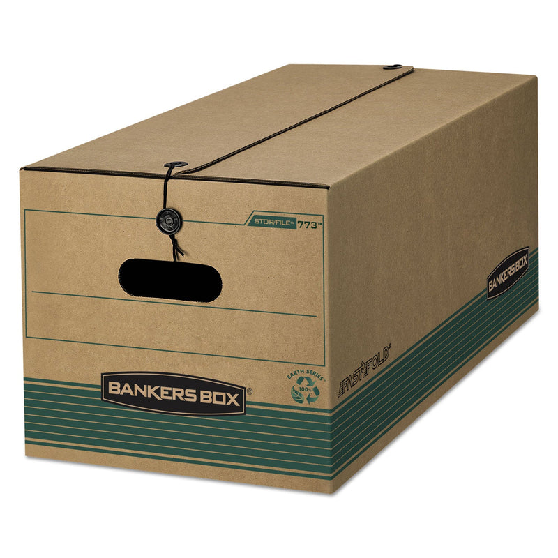 Bankers Box STOR/FILE Medium-Duty Strength Storage Boxes, Legal Files, 15.25" x 24.13" x 10.75", Kraft/Green, 12/Carton