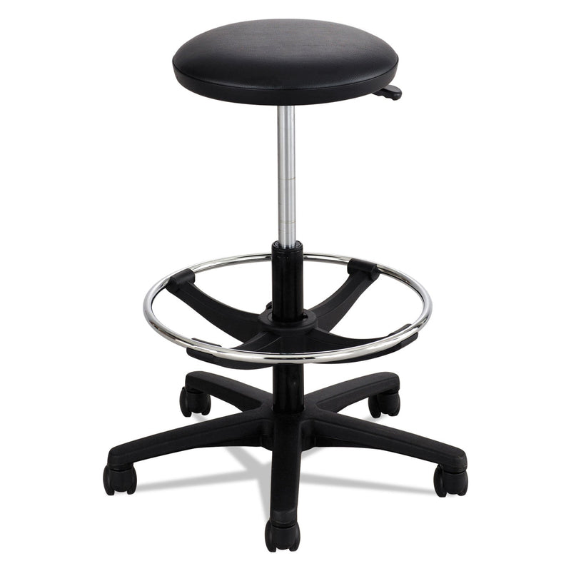 Safco Extended-Height Lab Stool, Backless, Supports Up to 250 lb, 22" to 32" Seat Height, Black