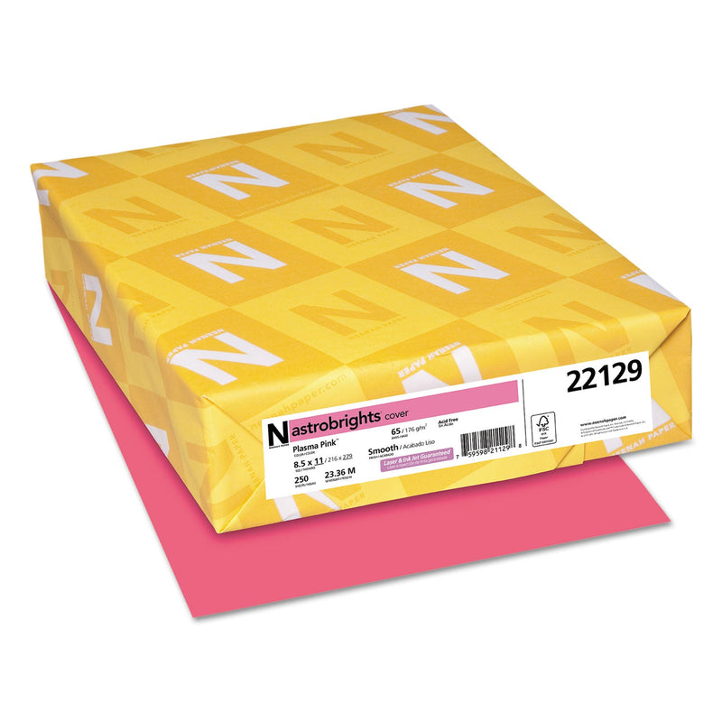 Astrobrights Color Cardstock, 65 lb Cover Weight, 8.5 x 11, Plasma Pink, 250/Pack