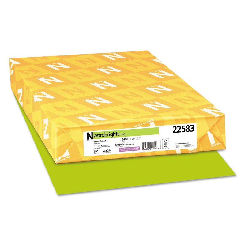 Astrobrights Color Paper, 24 lb Bond Weight, 11 x 17, Terra Green, 500/Ream