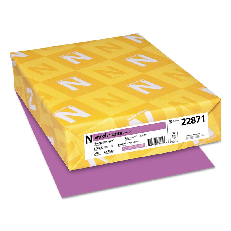 Astrobrights Color Cardstock, 65 lb Cover Weight, 8.5 x 11, Planetary Purple, 250/Pack