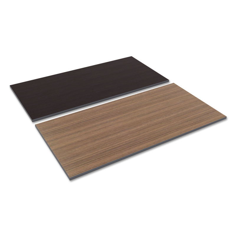 Alera Reversible Laminate Table Top, Rectangular, 59.38w x 29.5d, Espresso/Walnut
