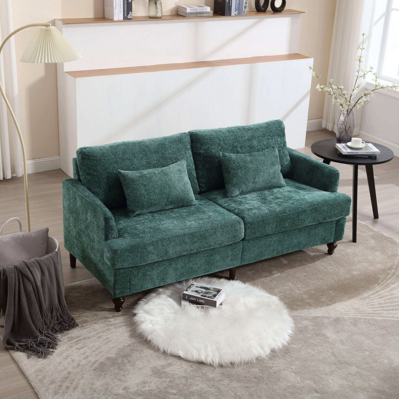 Mid Century Modern Fabric Loveseat Sofa, 2 Seat Upholstered Couch