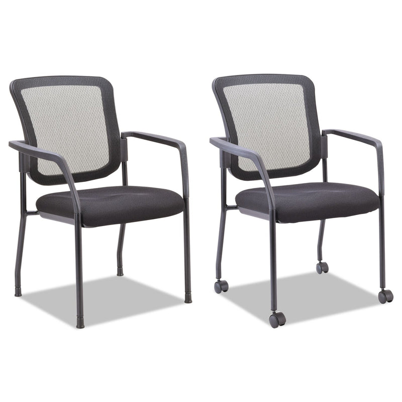 Alera TCE Series Mesh Guest Stacking Chair, 26" x 25.6" x 36.2", Black