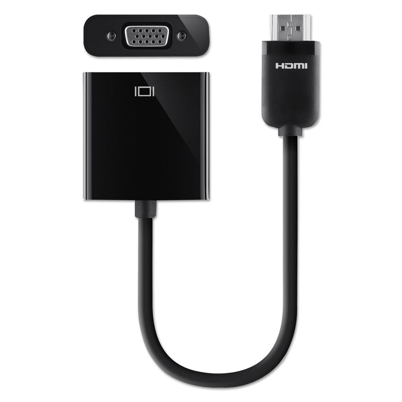Belkin HDMI to VGA + 3.5mm Audio Adapter, 5", Black