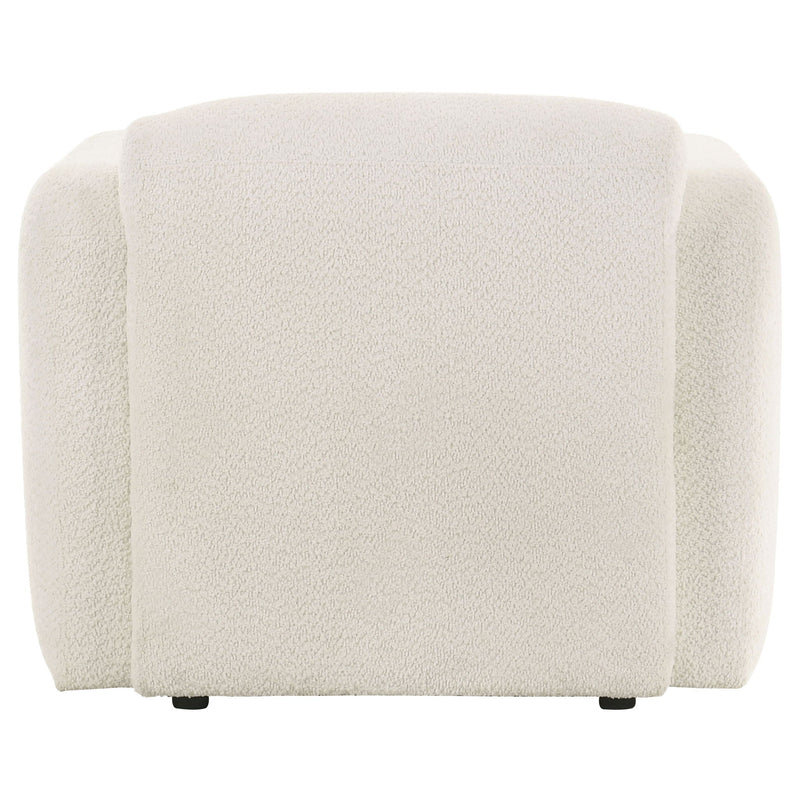 Dorset Fabric Upholstered Round Track Arm Accent Chair White