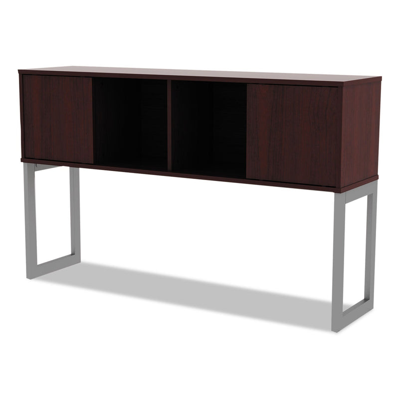 Alera Open Office Desk Series Hutch, 59w x 15d x 36.38h, Mahogany