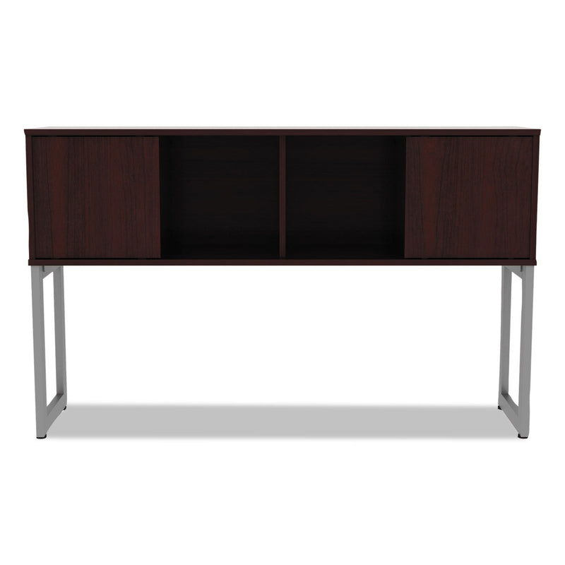 Alera Open Office Desk Series Hutch, 59w x 15d x 36.38h, Mahogany