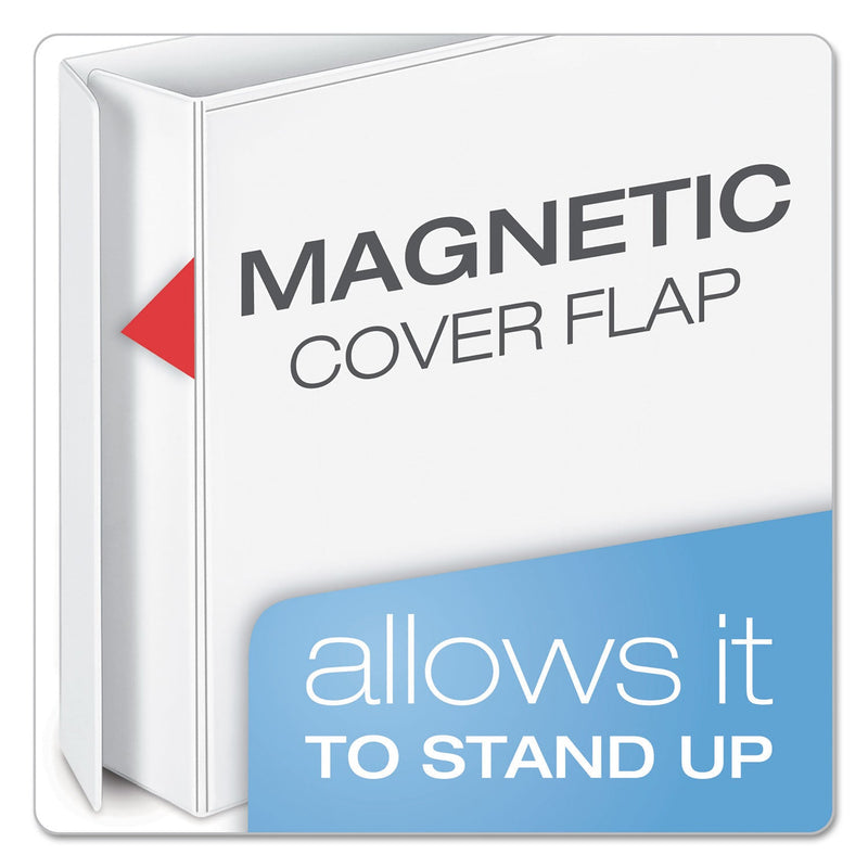 Cardinal FreeStand Easy Open Locking Slant-D Ring Binder, 3 Rings, 4" Capacity, 11 x 8.5, White