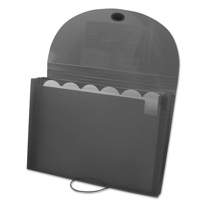 C-Line Expanding Files, 1.63" Expansion, 7 Sections, Cord/Hook Closure, 1/6-Cut Tabs, Letter Size, Smoke