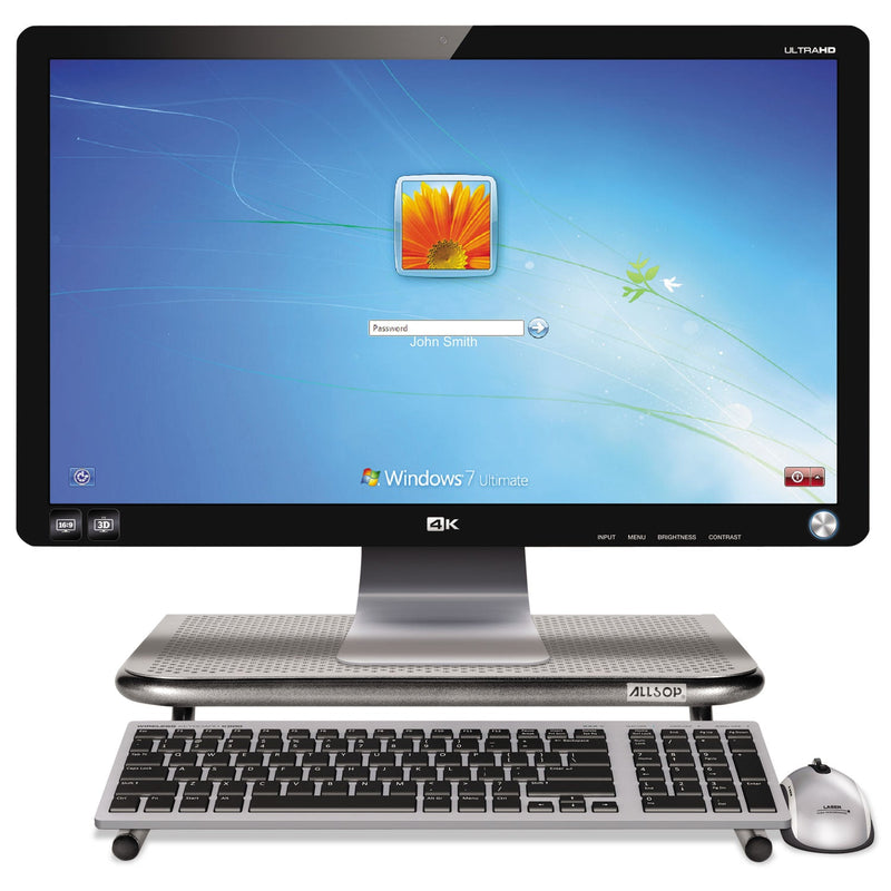 Allsop Metal Art Jr. Monitor Stand, 14.75" x 11" x 4.25", Pewter, Supports 40 lbs