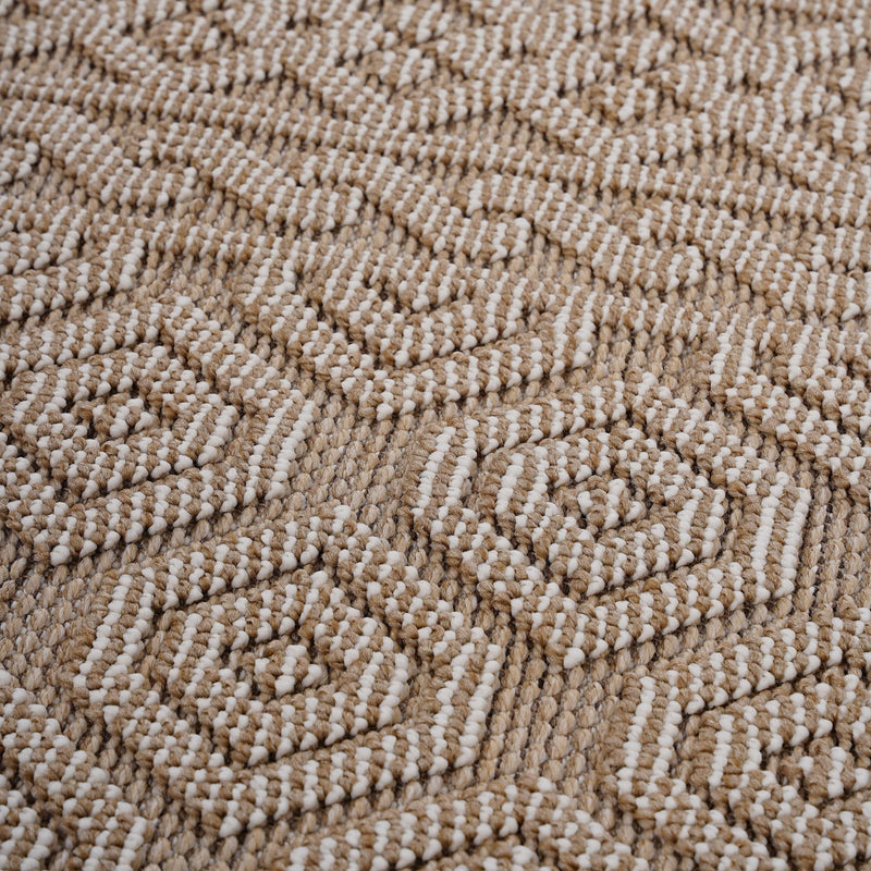 NAAR Guros Collection 5X7 Mocha / Geometric Indoor / Outdoor Area Rug