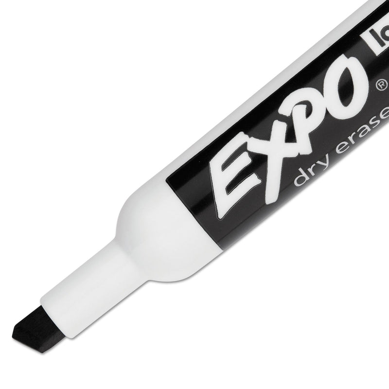 EXPO Low-Odor Dry-Erase Marker, Broad Chisel Tip, Black, Dozen