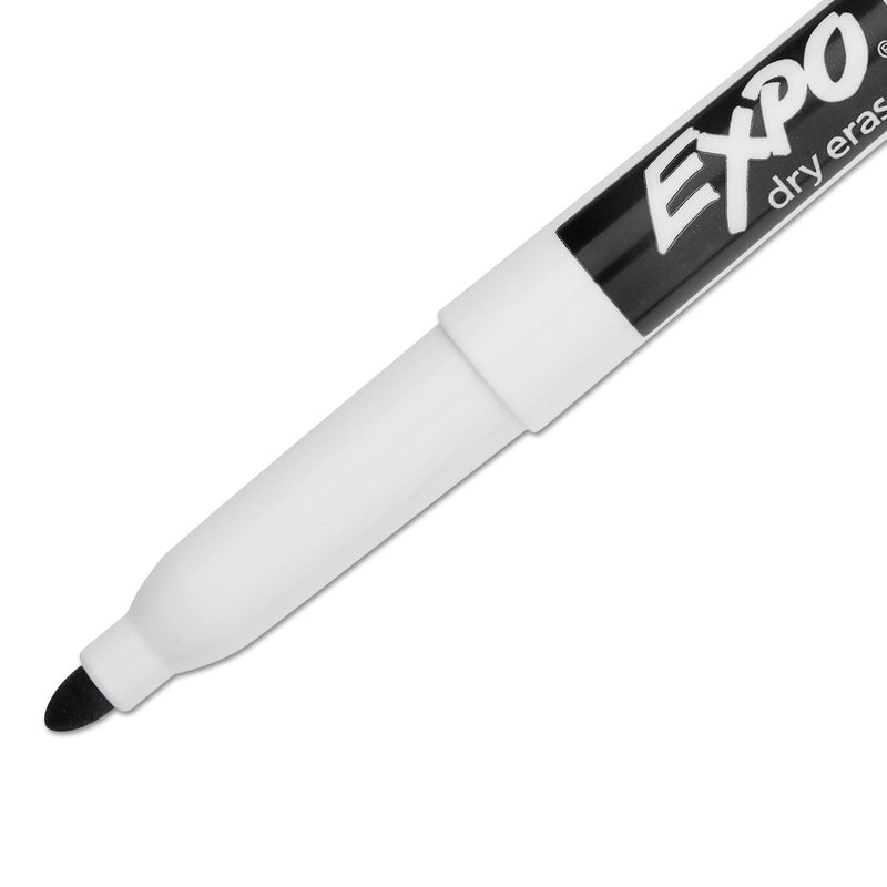 EXPO Low-Odor Dry-Erase Marker, Fine Bullet Tip, Black, Dozen