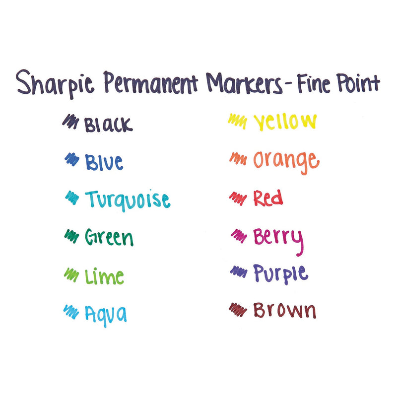 Sharpie Fine Tip Permanent Marker, Fine Bullet Tip, Red, Dozen