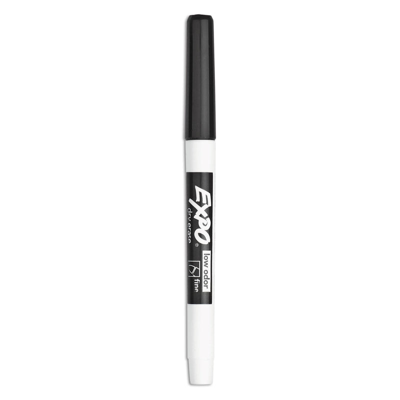 EXPO Low-Odor Dry-Erase Marker Value Pack, Fine Bullet Tip, Black, 36/Box