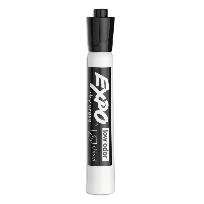 EXPO Low-Odor Dry-Erase Marker Value Pack, Broad Chisel Tip, Black, 36/Box