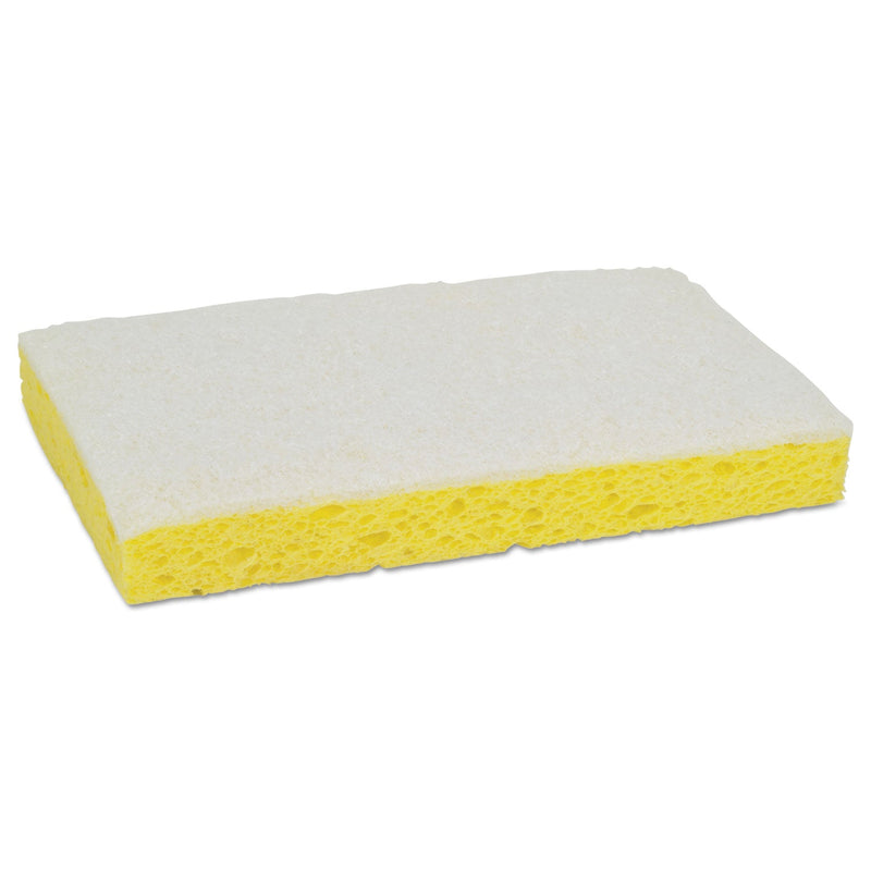 Scotch-Brite Light-Duty Scrubbing Sponge, #63, 3.6 x 6.1, 0.7" Thick, Yellow/White, 20/Carton