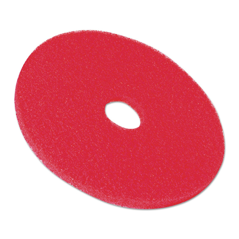 3M Low-Speed Buffer Floor Pads 5100, 20" Diameter, Red, 5/Carton