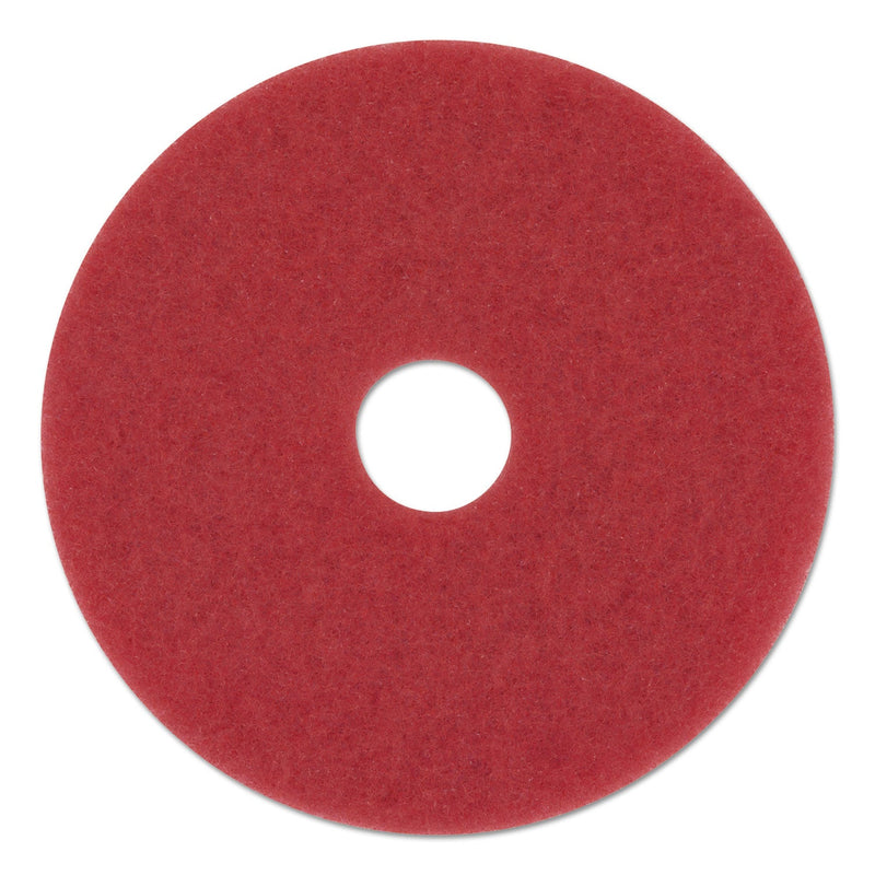3M Low-Speed Buffer Floor Pads 5100, 20" Diameter, Red, 5/Carton