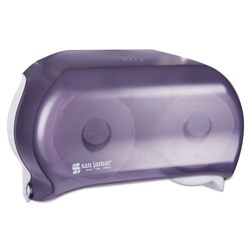 San Jamar VersaTwin Tissue Dispenser, Classic, 8 x 5.75 x 12.75, Transparent Black Pearl