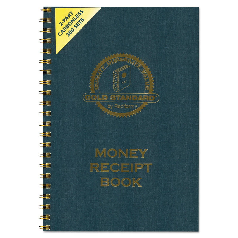 Rediform Money Receipt Book, Two-Part Carbonless, 7 x 2.75, 4/Page, 300 Forms