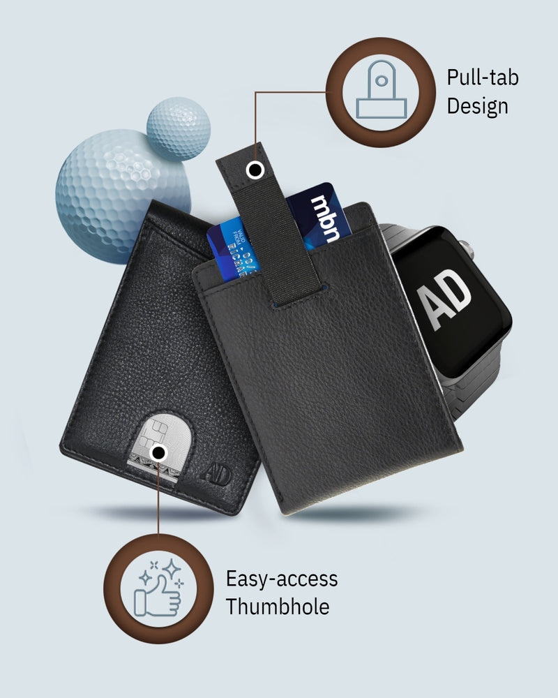 Genuine Leather Pull-Strap Bifold Wallet – Holds 7 Cards, RFID Blocking